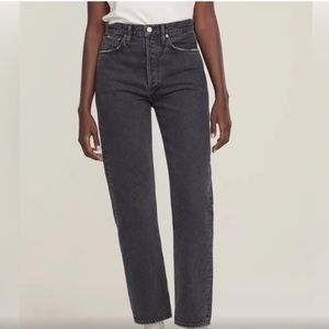 Agolde 90s Pinched Waist Straight Leg Black Jeans Size 27